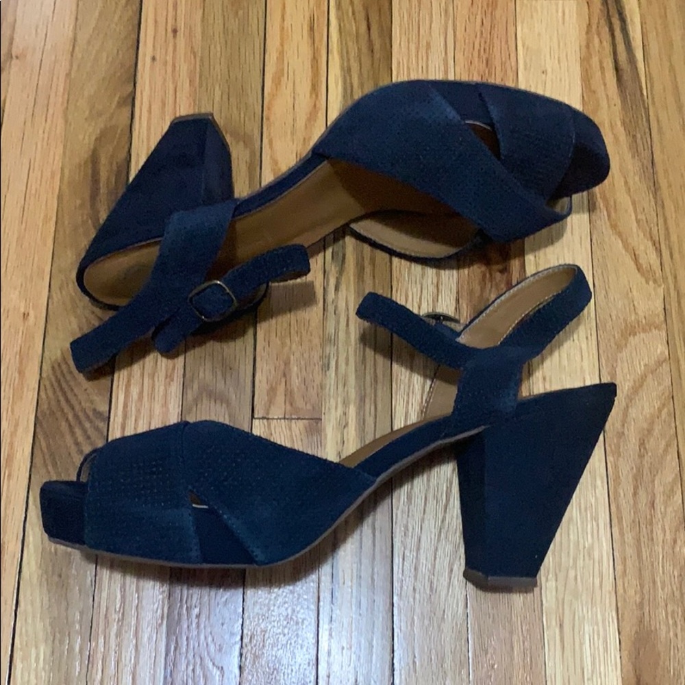 Darla Perforated Suede Platform Sandals